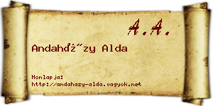 Andaházy Alda névjegykártya